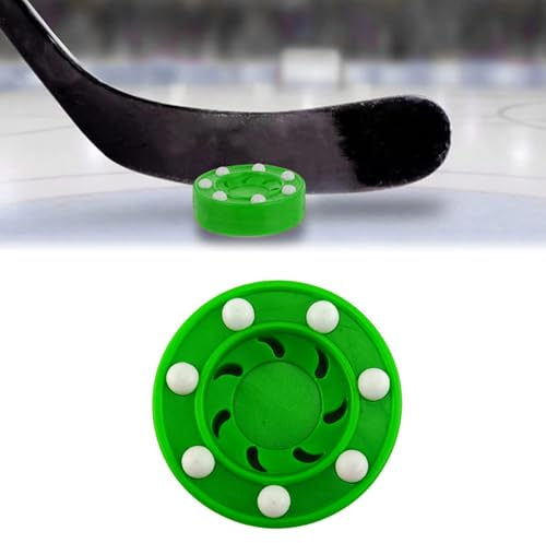 Kiuiom Roller Hockey Spiel,Street Ndoor Eishockey,Offizieller Puck Für Rollhockey,Eishockey-Pucks Für Indoor Outdoor-Spiele,Straßenhockey-Rollenpuck,Grün