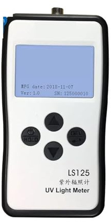 El medidor de luz Ultravioleta Linshang LS125 Mide la Potencia Ultravioleta y la Intensidad de la energía UV for 365 NM, 395 NM, UVA, LED, UVB, UVC, Sensor Impermeable y sonda.,Versátil(LS125 Host)