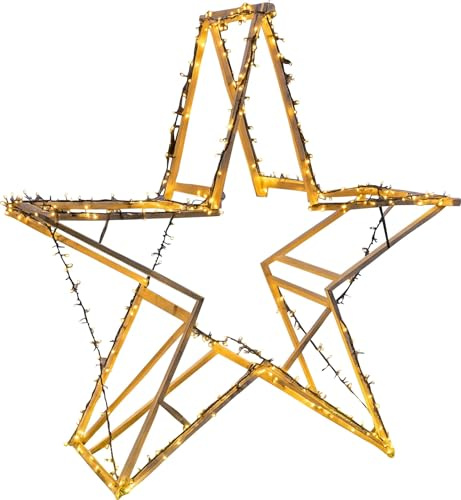 FISHBULL XXL LED Weihnachtsstern für außen - Stern beleuchtet groß - DIY Deko Weihnachten Garten - 5er Set Klappbock