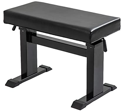 Pianopall I-formad pianobänk med högdensitetssvampdyna Hydrauliskt lyftande pianopall med skyddande fotskydd, svart stil, svart stil, svart lyxstil,Black Luxury Style