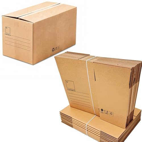 MENKËLL - Scatoloni per Trasloco 60x40x40 cm - 15 Pezzi - in Cartone Doppia Onda per Oggetti Fragili - Scatole per Spedizioni, Imballaggi, Trasporti - Supportano Fino a 20kg (15, Generico 60x40x40cm)