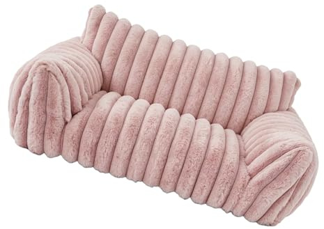 Omquot Husdjurssoffa med Ryggstöd Bekväm Hundsoffa för små Katter och Hundar året Om (L 90 * 65 * 20cm)