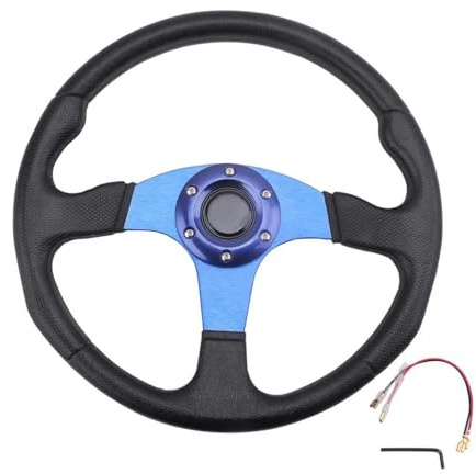 Volante Sportivo Per Auto Corsa Tipo Universale 14 Pollici 340 Mm Alluminio+PU RS-STW017-TP(BLU)