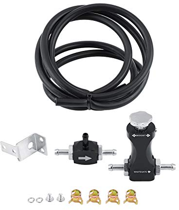 Kits de Refuerzo de válvula, Qiilu Kits de Refuerzo de Controlador de válvula Turbo BoostTurbo Tee Válvula de purga Negro