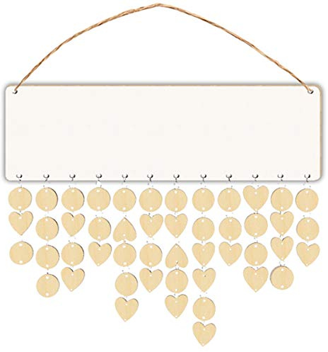 Healifty - Calendario di compleanno, in legno, da appendere, per fai da te