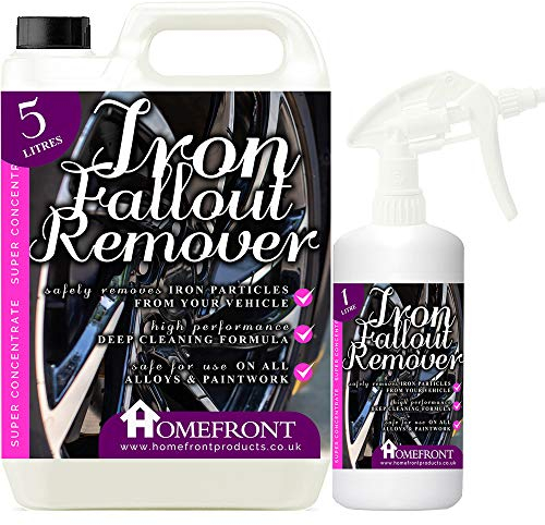 Homefront Iron Fallout Remover - Safe to Use on all Wheel Types - Removes Iron Particles from Alloys, Paintwork, Glass, Mirrors & More - Colour Change Indicator (6 Litres)