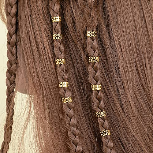 XCSJ Dreadlock Schmuck Dreadlock Perlen Manschetten Haarschmuck Dread Lock Metall Cuffs Dreadlocks Perlen Flechtet Haar Schmuck Für Männer Und Frauen Geeignet(Gold,20pcs)