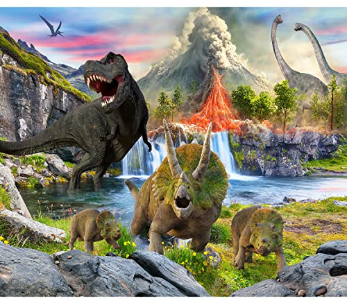 murando Fototapete Premium-Vlies Dinosaurier 300x210cm Foto Tapete Schlafzimmer Vliestapete XXL Wandtapete Motivtapeten Bildtapete 3d Effekt Wand Dekoration Tiere Tropisch für Kinder