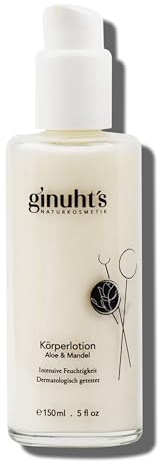 ginuht's NATURKOSMETIK Körperlotion 100% Bio samtiges Hautgefühl | Auch für Kinder & Kleinkinder geeignet | Intensive Pflege mit Aloe Vera & Mandel