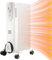 NONMON Oil Filled Radiator 7 Fin Portable Electric Heater with Adjustable Thermostat Energy Efficient 1500W for Home Office - 3 Heat Settings, Safety Tip-Over & Overheat Protection, White