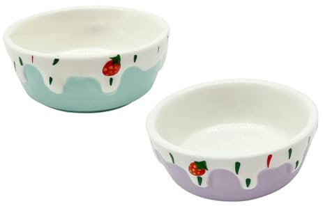 BUGUUYO 2stücke Keramik Futternapf Für Hamster Kleine Haustier Schalen Keramik Schalen Als Wassernapf Kompakt Und Einfach Zu Reinigen