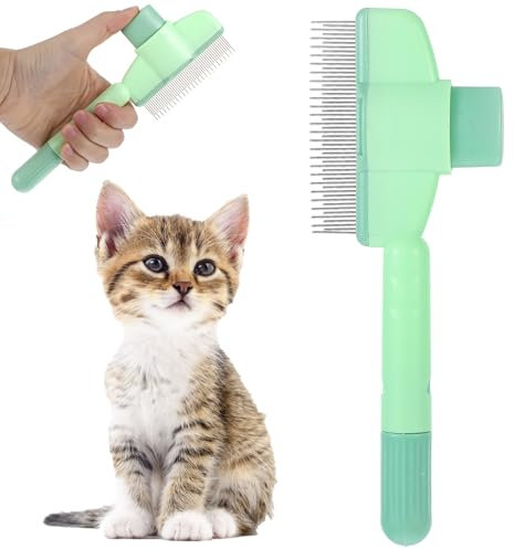 Katzen Kamm Flohkamm Selbstreinigende Katzenbürste Flohkamm zum Entfernen Pflegeeinrichtung Haustiere Läusekamm Hunde Haustier Profi Katzen Kamm Tierhaarläusekamm Tierhaarpflegebürste Für Reinigen