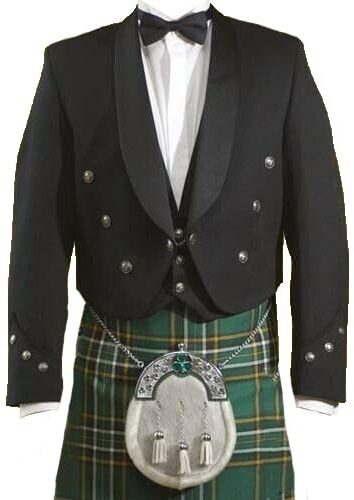 House of Scottish Brian Boru - Chaqueta con chaleco de 3 botones | Chaqueta Kilt de boda para hombre - Ropa formal tradicional irlandesa para hombre | Un clásico celta atemporal