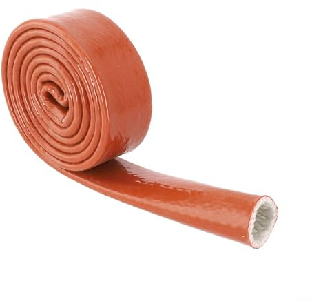 Silikonfiberglas värmeskyddshylsa, hög temperaturbeständig kabelslang rörledningsskydd för industriella applikationer (20 mm)