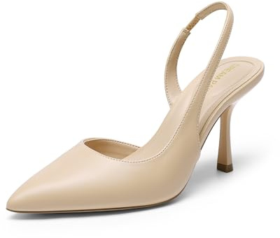 DREAM PAIRS Escarpins Femme Slingback Talon,Size 43,Nu