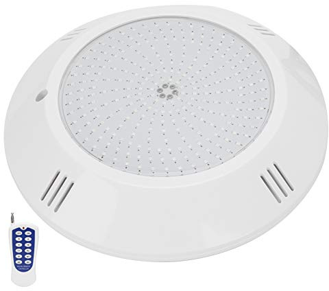 Eminchu Luz LED RGBW para Piscina, Iluminación Subacuática de 18 W, 252 LED, Luz de Control Remoto con Voltaje Seguro de 12 V e IP68, Lámpara de Piscina ABS para PC, Ideal para Piscinas, Jardines