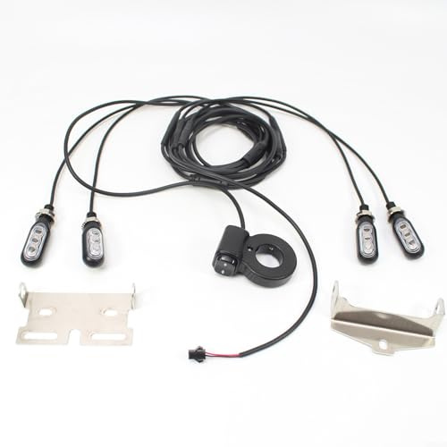 EffiFish Kit de phares et feux de freinage électriques 12 V pour vélo électrique, étanche, IP65, clignotants pour vélo électrique, scooter, moto, ensemble de feux avant et arrière