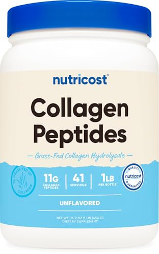 Poudre de collagene nourri à l'herbe Nutricost 1 lb (454 g)