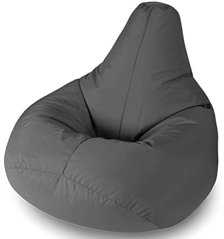 Beautiful Beanbags - Highback Beanbag for Kids - Indoor/Outdoor Lounge Chair - Water Resistant - 35 Inches - Manufactured in UK - Grey