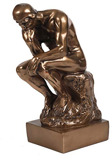Magicsculp-The Thinker Statue in Premium Cold Cast Bronze- 12-Inch Museum Grade Collectible Figurine-(Large-Decoration)