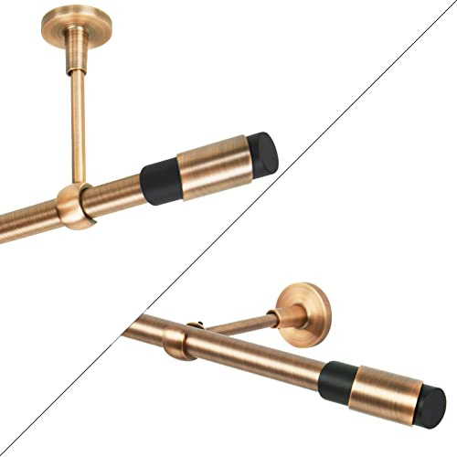 Gardinenstange 1 läufig 120 cm Vorhangstange 19mm Kupfer Antik Vintage-Look Retro-Stil Paris Wand- Deckenbefestigung