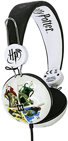 Otl Technologies Harry Potter Hogwarts Crest Tween Dome Auriculares, con Cable, para niños (Producto con Licencia Oficial) Black