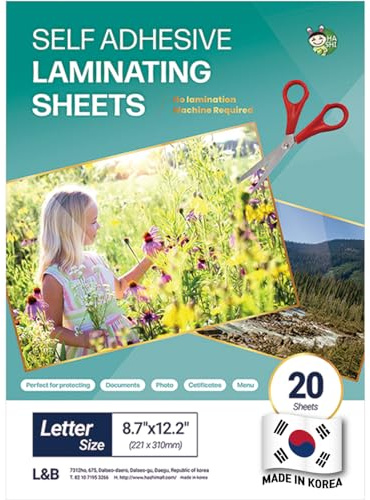Self Adhesive Laminating Clear Sheets, 100 Micron, A4 Size (23 x 30 cm) No Heat, No Machine, Laminate Sheets Self Sealing, Contact Plastic Paper by HASHI (20)