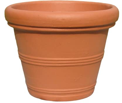 Garden Italia Pot de Jardin Cloche à Double Bord ICL Dn. 80 cm Haut. 565 cm en résine Couleur Terre Cuite Fabriqué en Italie Résistant au Gel - Antichoc - Léger