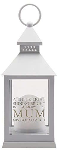 Widdop Farol LED gris con diseño de tumba, funciona con pilas, para mamá