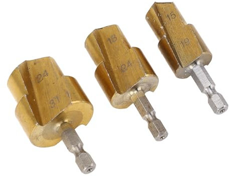 Brocas Escariadoras para Tuberías, Kit de Broca Escalonada de Acero con Alto Contenido de Carbono, Vástago Hexagonal de 19 Mm, 24 Mm y 31 Mm, para Tuberías de Plástico PPR PVC