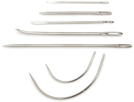Serger-nålar, böjda lädernålar handsömnadsnålar kit kraftiga mattor reparationsverktyg 7 st