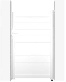 Casanoov Portillon EIGER 1x1,60m Aluminium Blanc – Design Plein Élégant et Moderne – Robuste Inoxydable Résistant Intempéries – Montage Facile Clôture Jardin Sécurisée Intimité Extérieur 100x161cm