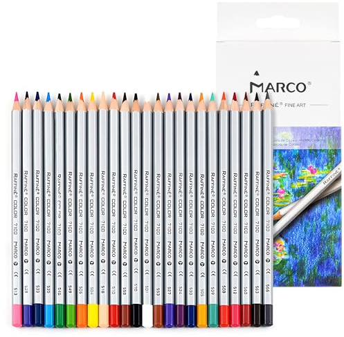 MARCO Buntstifte - 24 Farben, dicke Ölkreideminen, Sechskantformat, ideal für Illustrationen und Graffiti, perfekt für Anfänger und Malerliebhaber