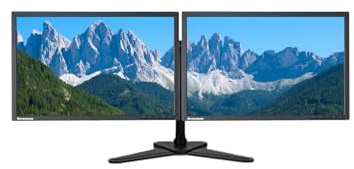 Lenovo Dual monitor Bundle Set - 2x 23 Inch Full HD 1080p LCD Monitor, HDMI DISPLAY VGA Ports, Dual Monitor Leg Base Stand (Renewed)