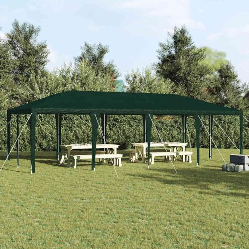 Qnhdfrt Tente de réception, verte, 8 x 4 m, tonnelle de jardin, en polyéthylène, avec cadre en acier, pour événements en extérieur, robuste, imperméable, pour mariages, camping et fêtes de jardin