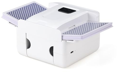 Automatisk Kortblandare, Kortspelarmaskin Med Ett Tryck, Bärbar Elektrisk Kortspelarmaskin Med Kortfackdesign, Stöder Kort Upp Till 9,8 X 6,5 Cm, Kompakt Och Bekväm För Enkel Transport(White)
