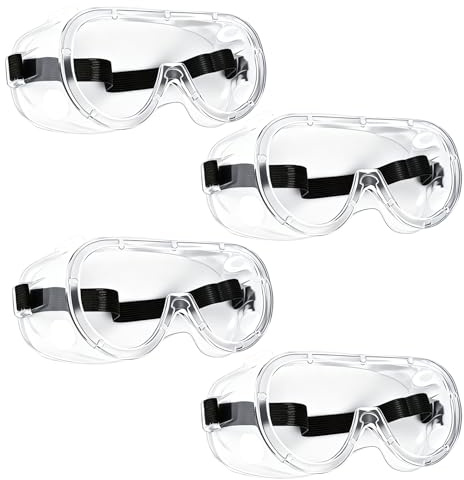 Hbzunt 4 gafas de seguridad para el trabajo, gafas de seguridad para usuarios de gafas, gafas de protección a prueba de polvo, para laboratorio, ciclismo, esquí, montañismo