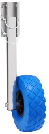 HauTour Ruedas para botes inflables, remolque simple para barcos, ruedas para botes inflables con una capacidad de carga de 150 kg, carrete trasero desmontable de acero inoxidable, montaje rápido y