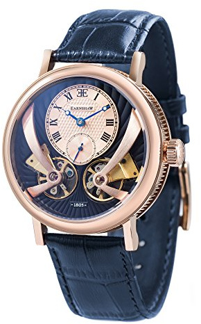 Thomas Earnshaw Mens 43mm Beaufort Anatolia Double Barrel Automatic Watch ES-8059-05 Regency Blue