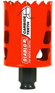 Diablo Carbide Teeth Hole Saw for Wood and Metal - Fits with Snap-Lock Plus Mandrel System, Tool-Free Plug Ejection - 2 Diameter, 2-3/8 Length - DHS2000CT
