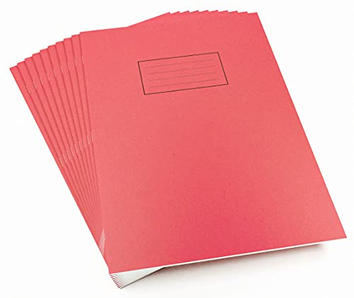Silvine A4 Exercise Book - Red. Ruled 10mm Squares, 80 Pages [Pack of 10], EX118