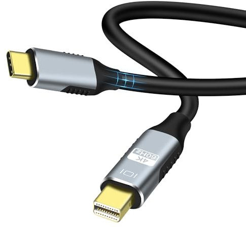 MEIRIYFA USB Typ C auf Mini DisplayPort 4k Monitor Kabel, Thunderbolt 2 USB 3.1 Typ C Stecker auf Mini DP Stecker Ansicht Audio Kabel - 1.8M