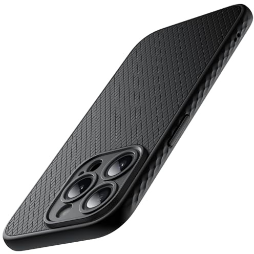 JETech Grip Case for iPhone 15 Pro Max 6.7-Inch, Soft TPU Slim Fit Protective Phone Cover with Camera Lens Full Protection, Shockproof (Black Titanium)