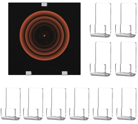 Generico Portadischi Da Parete - 10 Ripiani In Acrilico Da Parete, Supporto Da Parete Per Dischi In Vinile, Senza Trapano, Supporto Da Parete Trasparente Per Dischi Per Bagno, Camera Da Letto