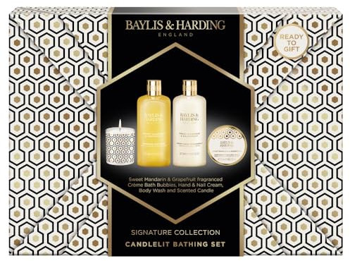 Baylis & Harding Sweet Mandarin & Grapefruit Gift Wrapped Candlelit Gift Set - Vegan Friendly (Pack of 1)