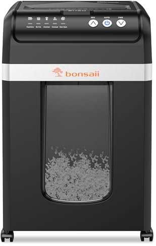 Bonsaii 200-Sheet Auto-Feed Paper Shredders for Office Use, Heavy Duty 8.1-Gal Large Shredder, 60 Minutes Continuous Run Time, P-4 Security Level (C283-A Old Version)