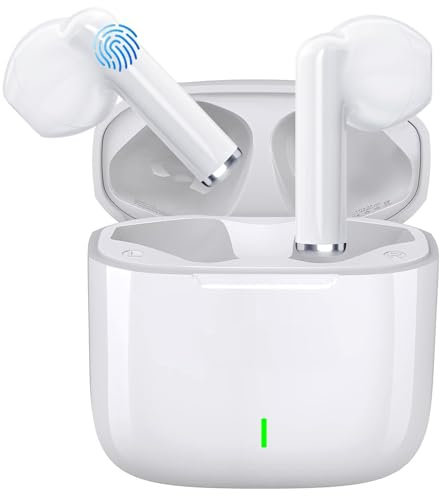 Bluetooth Kopfhörer In Ear Kopfhörer Kabellos Bluetooth 5.3 mit 48H HiFi Stereo Tiefer Bass mit 4 Noise Cancelling Mic IPX8 Wasserdicht Ohrhörer Touch Control Wireless Earbuds for iPhone/iOS/Android