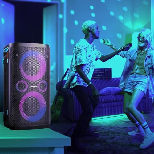 Hisense PARTY STORM, 300W Max Audio Power,15 Hrs long playtime,Karaoke Mode,Lighting effects, Wireless charge the phone, IPX4 Waterproof, Bluetooth 5.0