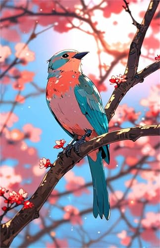 Puzzle 150 Pieces Oiseaux Fleurs Roses, Jeux éducatif Défi Jouets Puzzles Classiques, Parfaitement Emboîtable Lettres au Dos, pour Vous Faciliter Le Travail pour Hommes Femmes Plus âgés 35 x 25 cm