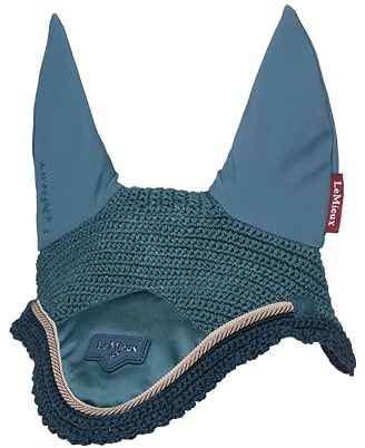 LeMieux Loire Flugluva med hästar – lätta andningsbara öron för flugskydd – snygg passform under träns – mjuka stretch elastiska öron – djungel – stor